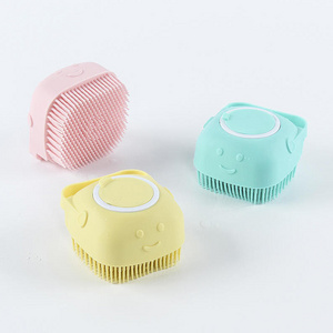 Popular Soft Silicone Hair Shampoo Scalp Scrubber Brush Baby Hand Body Cleaning Shower Brush Silicone Massage Bath Brush