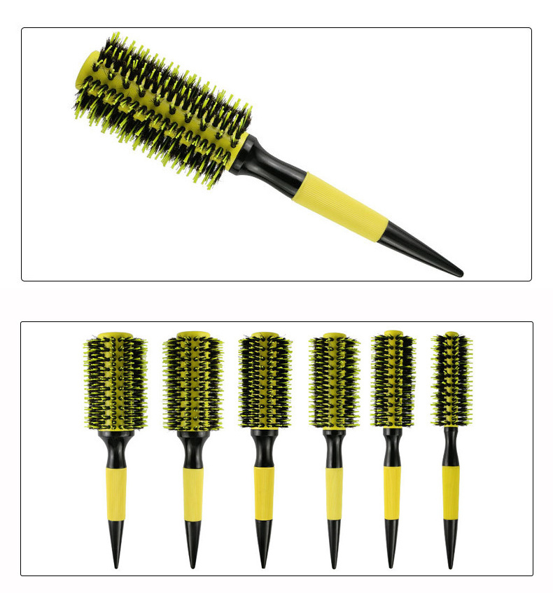 trend 2023 Ceramic rolling hair brush cepillo para cabello Detangling hair curling comb with non-slip handle