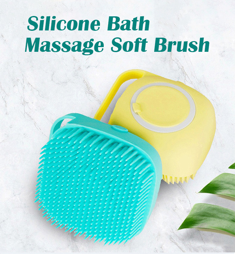 Eco Friendly Shower Body Skin Bath Scrubber Soft Exfoliating Brush Filling Liquid Bath Silicone bathing Brush