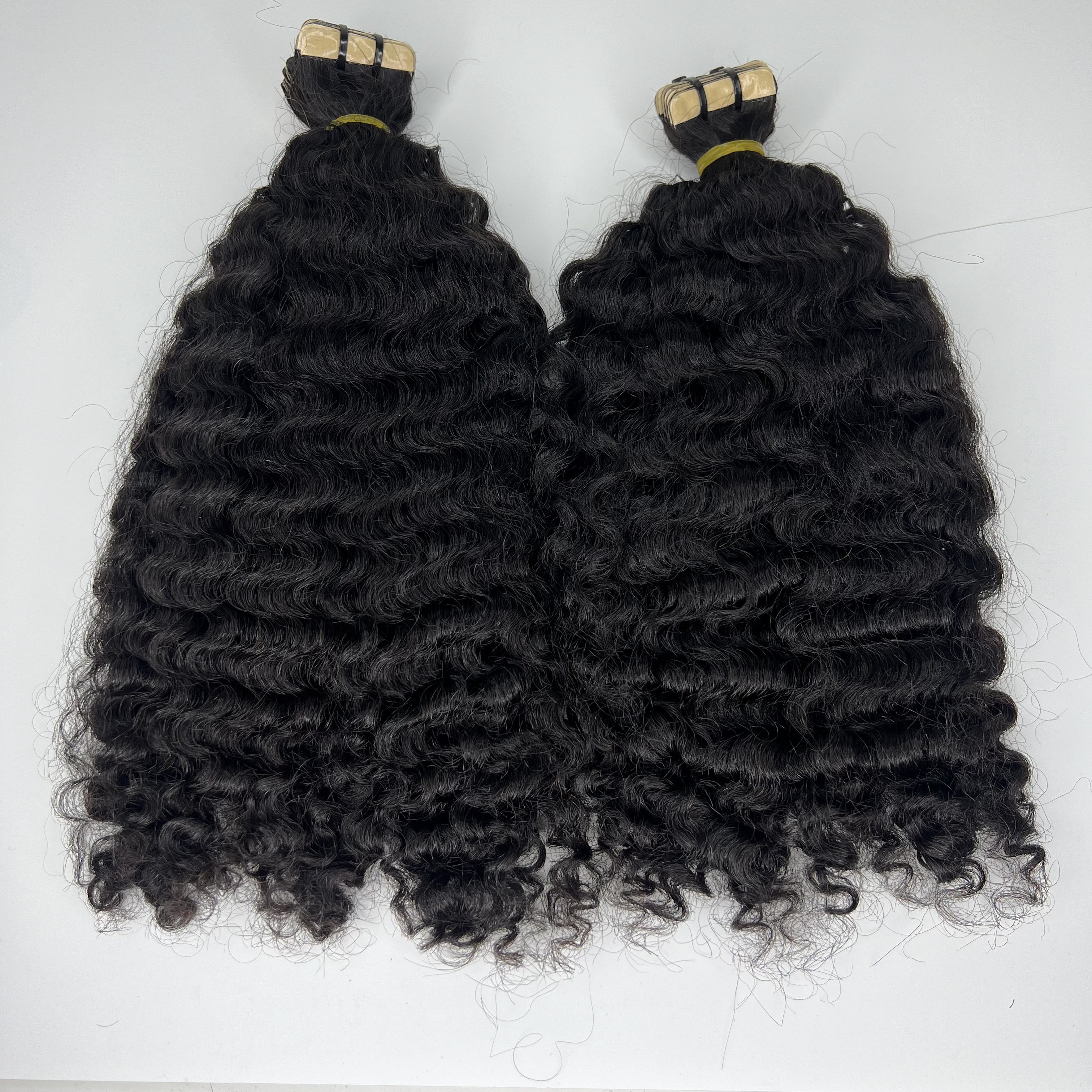 Eurasian Burmese Curly tape ins Raw Virgin Cuticle Aligned Human Hair Extensions, Burmese Curly In Vietnam Hair