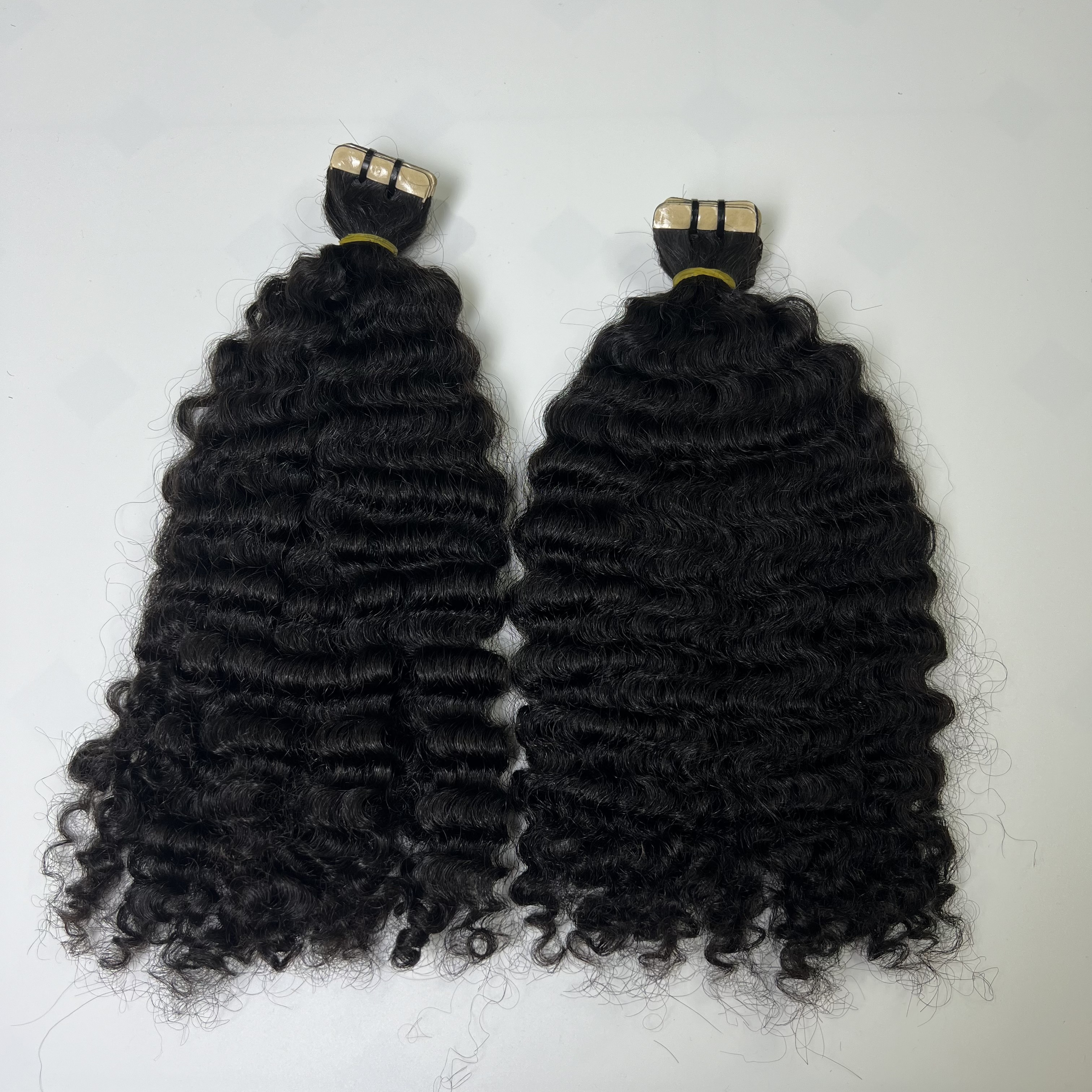 Eurasian Burmese Curly tape ins Raw Virgin Cuticle Aligned Human Hair Extensions, Burmese Curly In Vietnam Hair