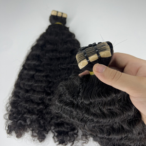 Burmese Curly tape ins Vietnamese Human Hair Extensions, Double Drawn Burmese Curly Hair