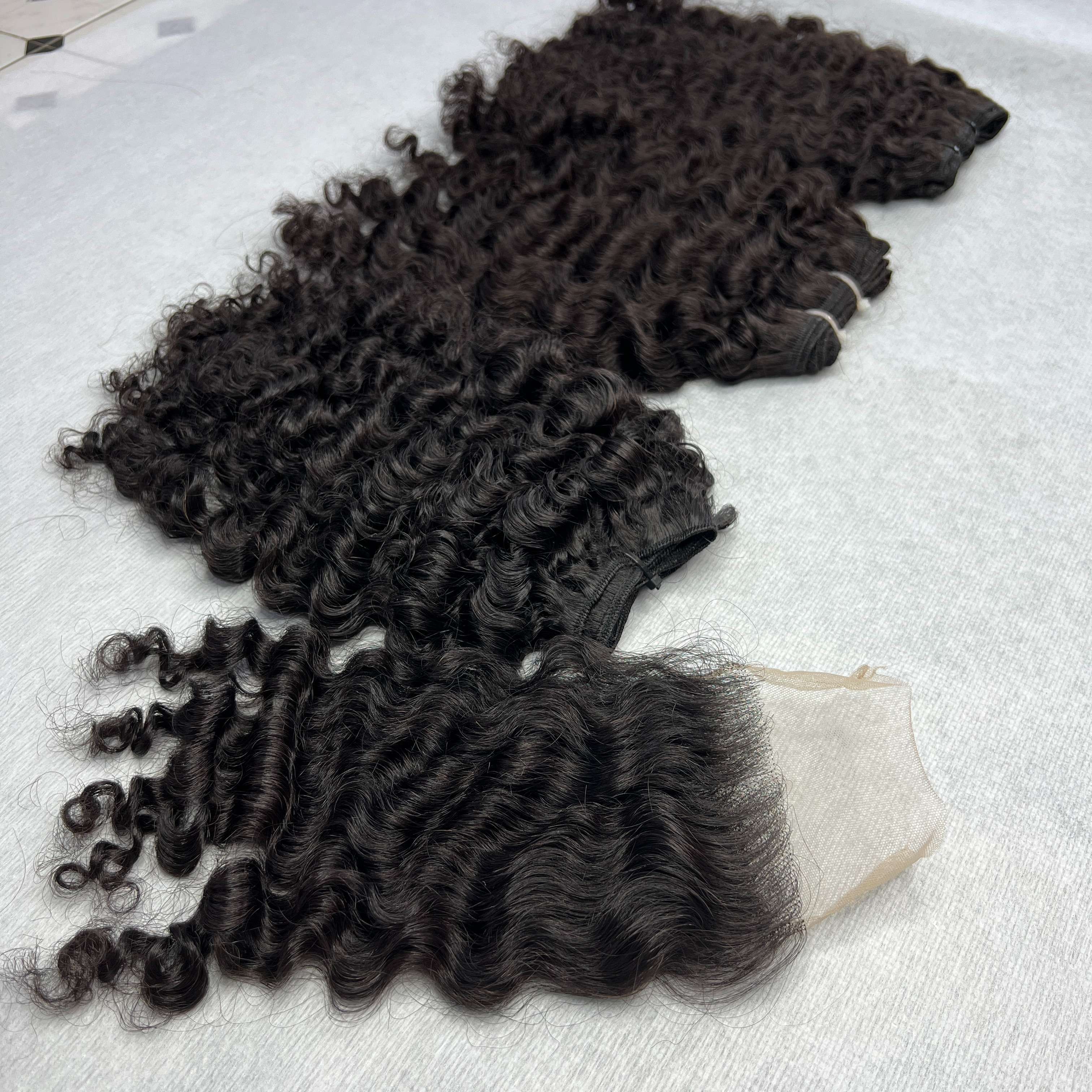 Vietnamese Raw Burmese Curly Bundles - Tape In - I Tip 100%  Virgin Cuticle Aligned Hair Extensions