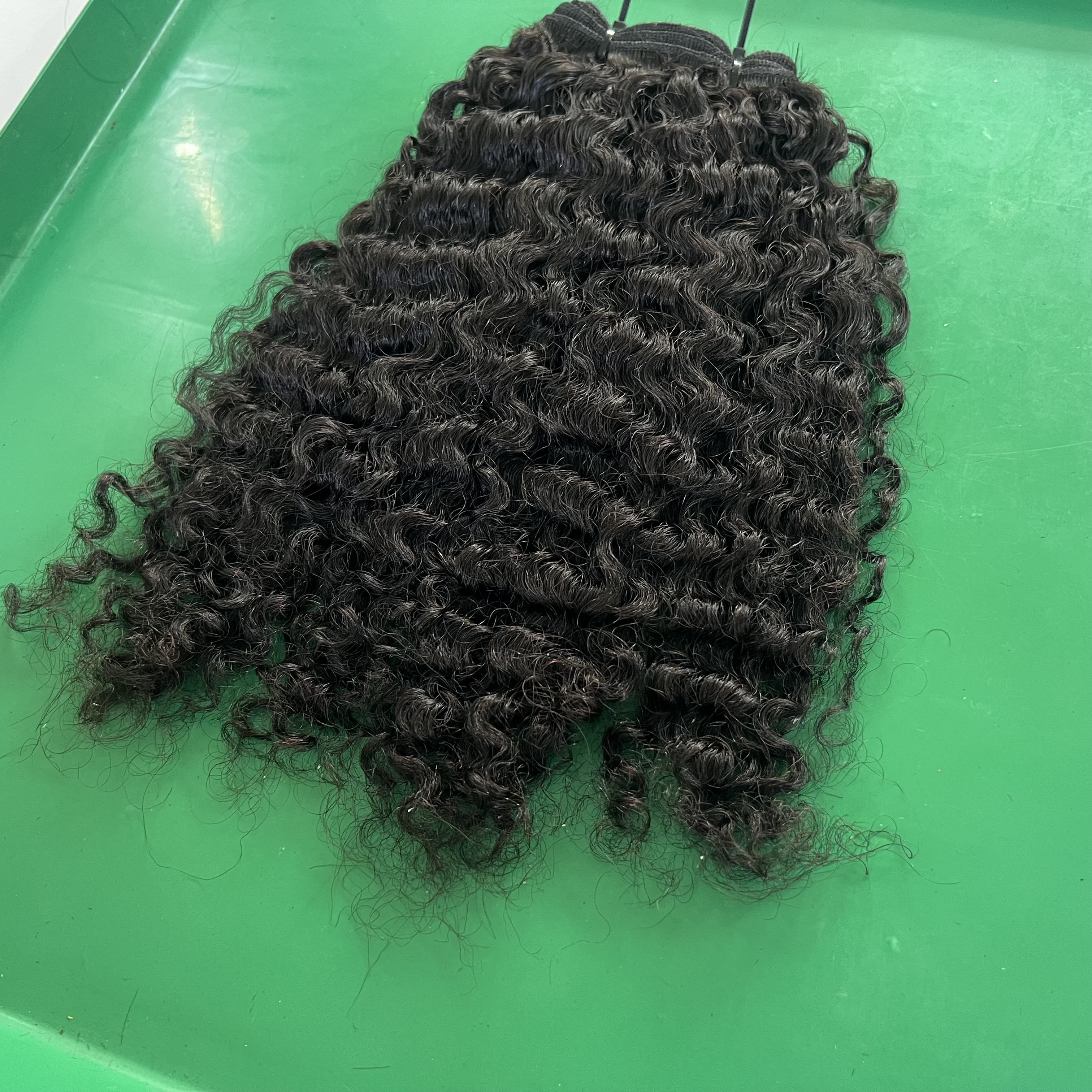 Burmese Curly Natural Black Color Vietnamese Human Hair Virgin Cuticle Aligned Bulk Hair Extensions