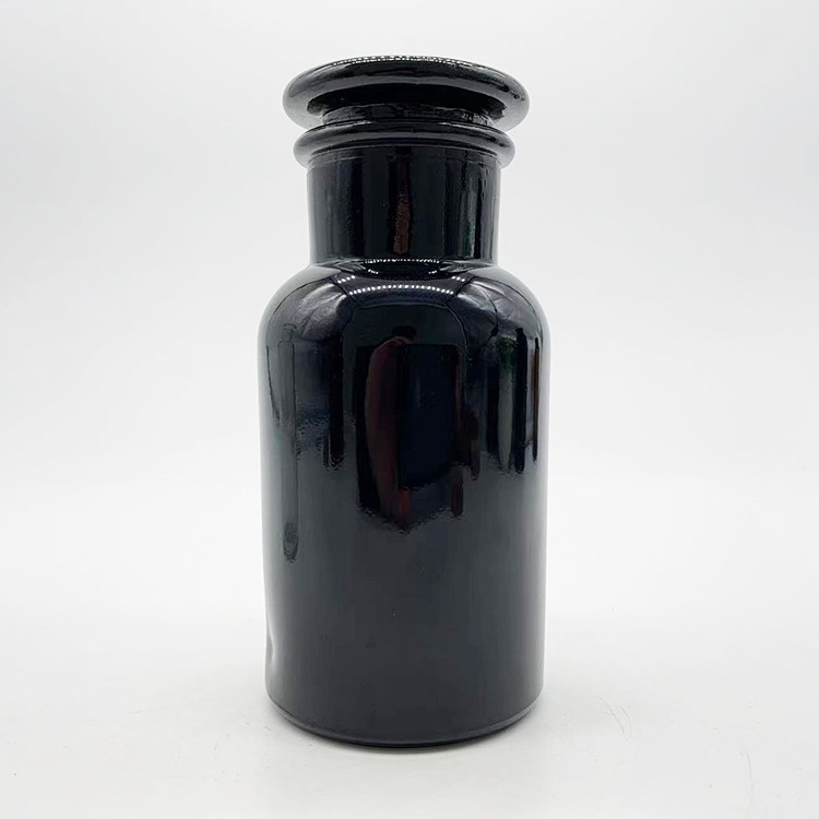 30ml 60ml 125ml 250ml amber glass laboratory pharmacy apothecary jar reagent bottle with glass stopper