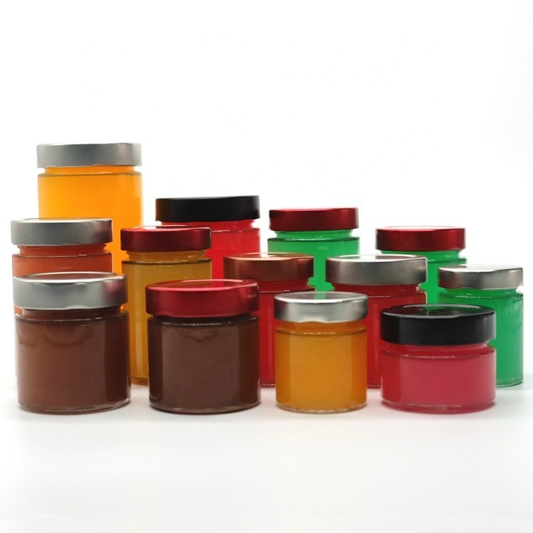 Straight Side Round 380ml Glass Ergo Jars 12oz Ergo glass Jar with lids for honey Spice Jam Chutney