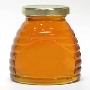 Eco-friendly 3oz Skep Glass Honey Jar Bee Shaped Mini Goass Honey Pot for Honey Jam Pickles