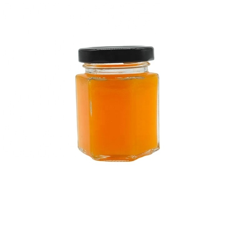 Hexagon Food Storage Container Honey Jar Chili Sauce Mayonnaise Salad Dressing Glass Bottle 100ml 180ml 280ml 380ml 500ml 730ml