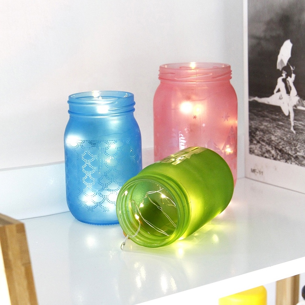 Hot Sale LED Fairy Light Mason Jar Outdoor Waterproof Mason Glass Solar Jar for Festival Christmas Wedding Decorations