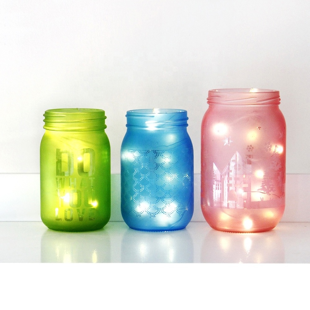 Hot Sale LED Fairy Light Mason Jar Outdoor Waterproof Mason Glass Solar Jar for Festival Christmas Wedding Decorations