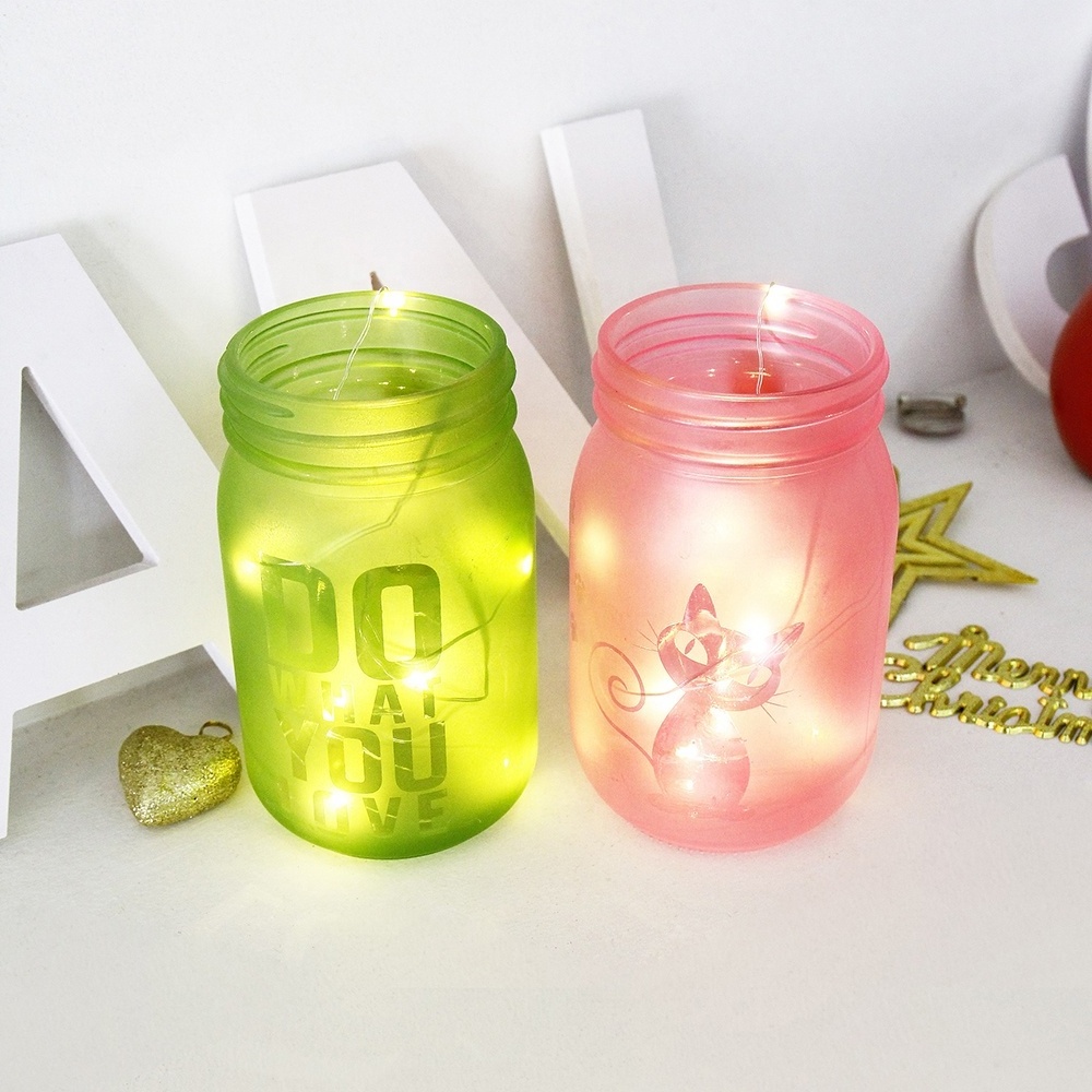 Hot Sale LED Fairy Light Mason Jar Outdoor Waterproof Mason Glass Solar Jar for Festival Christmas Wedding Decorations