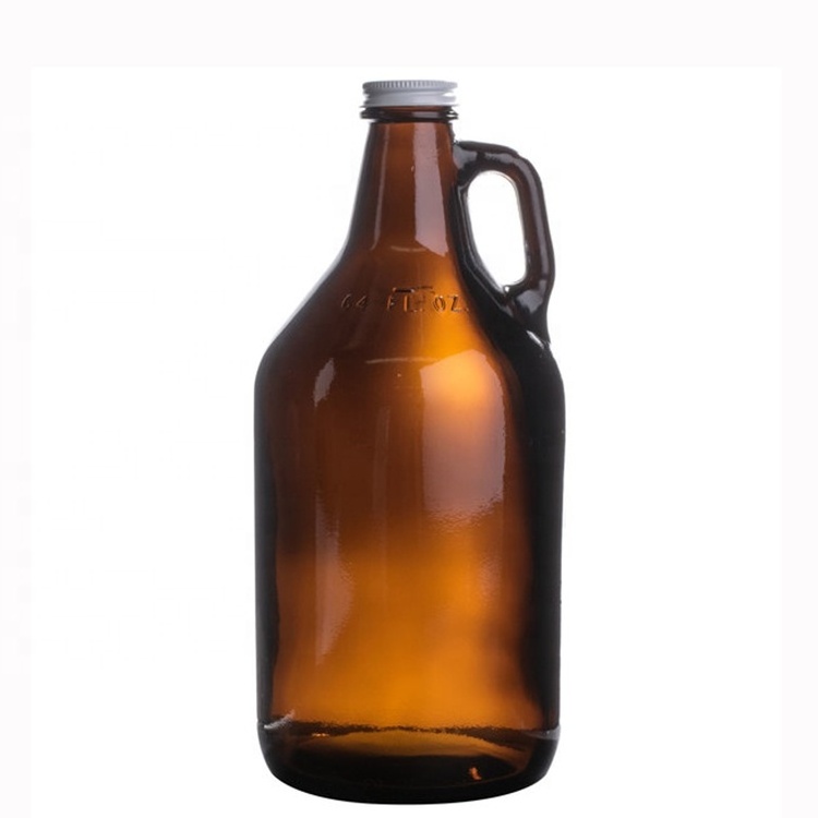 Large 5L Demijohns Glass  Growler Bottles with Stainless Steel Swing Top for Water/Wine/Spirits Storage Hook Hand