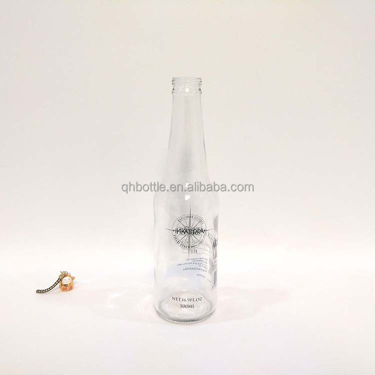 Empty 330ml Glass Drinking Bottle with Aluminium Screw Lid for Soda Juice Coconut Beverage