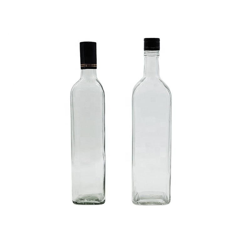 Cooking Oil Glass Bottle Wholesale Marasca Glass Bottle Dark Green Glass Olive Oil Bottle for Sauce Packing With Poured Lid