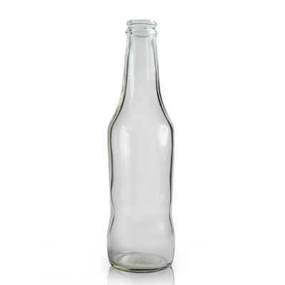 Empty 330ml Glass Drinking Bottle with Aluminium Screw Lid for Soda Juice Coconut Beverage