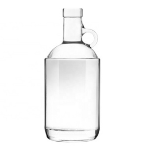 75CL 750ml Empty Flint Glass Moonshine Jugs Round Spirit Glass Wine Bottles with Handle