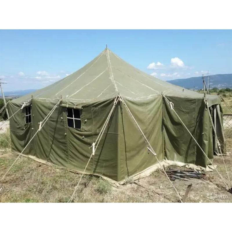 20 people accommodation tent UST56 USV56 green color tent with wood stove