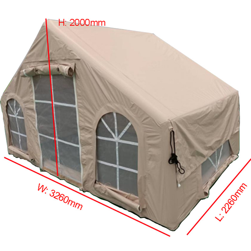 Aosener one bedroom  inflatable tent family 2 people luxurious air pole camping outdoor inflatable tent with pump