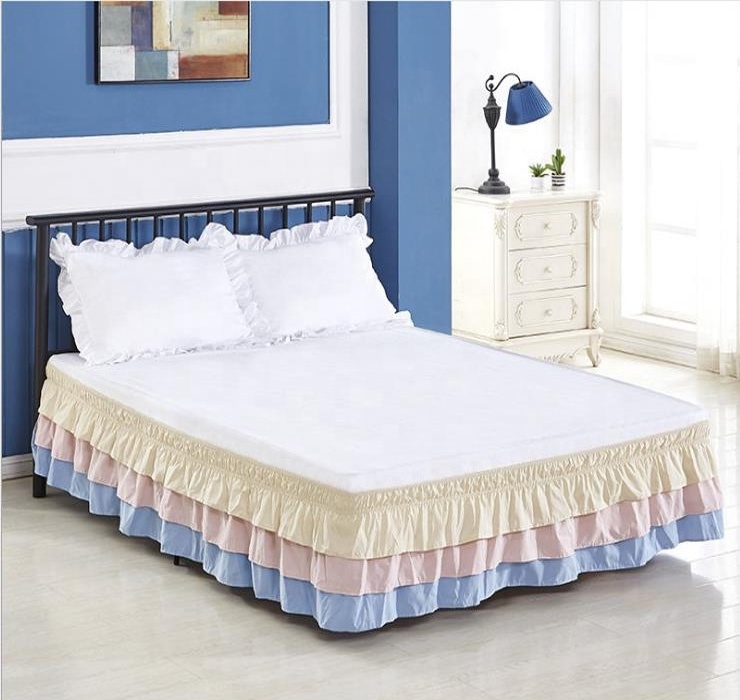 Sleep-Nest Hotel Quality  Split Corner Multi Ruffle Bed Skirt 22 Inch Drop Length Easy Fit