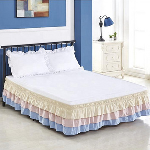 Sleep-Nest Hotel Quality  Split Corner Multi Ruffle Bed Skirt 22 Inch Drop Length Easy Fit