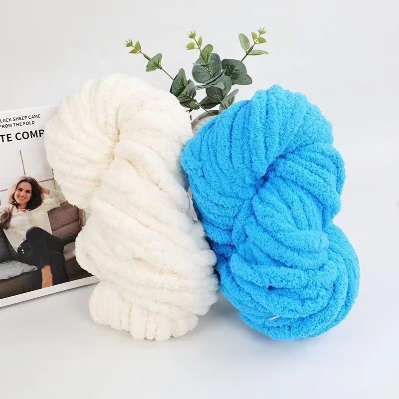 Wholesale 100% Acrylic Soft Arm Knitting Chunky Blanket Yarn Thick Chenille Yarn