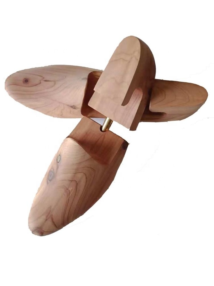 Adjustable Cedar Wooden Shoe Tree with Metal Knob Elegant Rack and Stand with Practicality in Mind