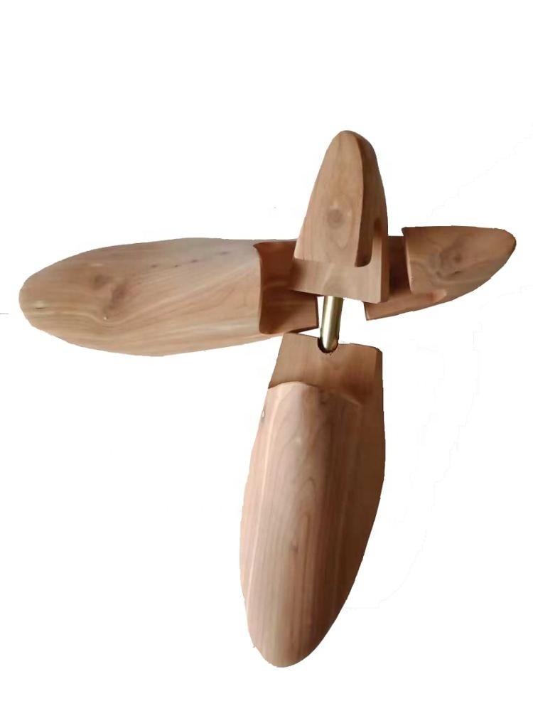 Adjustable Cedar Wooden Shoe Tree with Metal Knob Elegant Rack and Stand with Practicality in Mind