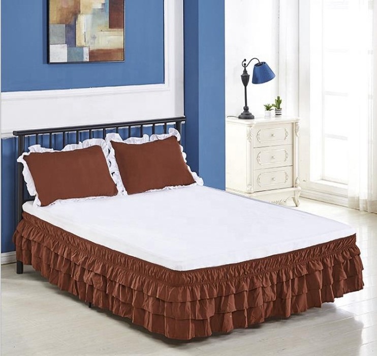 Sleep-Nest Hotel Quality  Split Corner Multi Ruffle Bed Skirt 22 Inch Drop Length Easy Fit