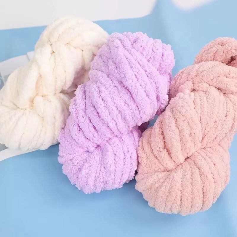 Wholesale 100% Acrylic Soft Arm Knitting Chunky Blanket Yarn Thick Chenille Yarn