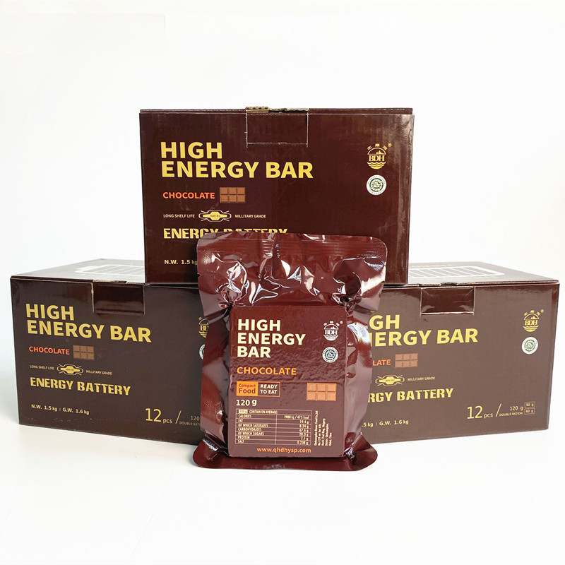 Box pack chocolate flavor high energy biscuits emergency food ration bars