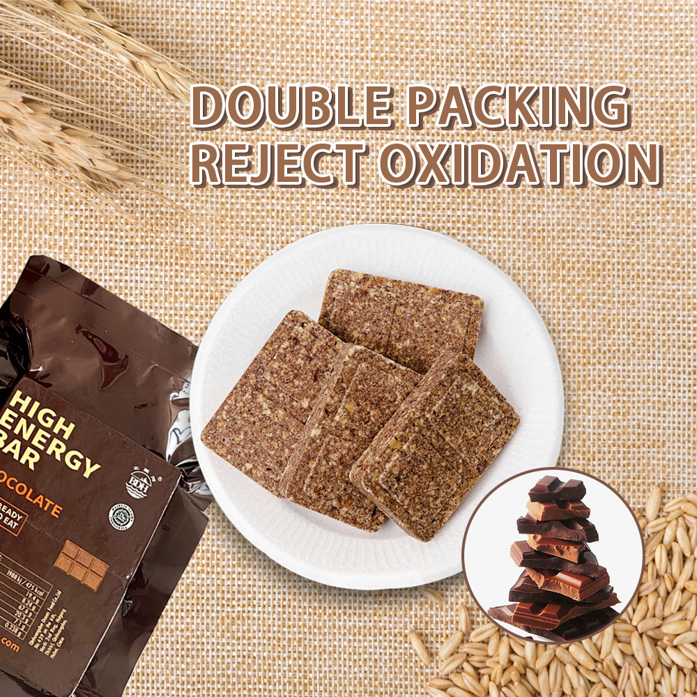 Box pack chocolate flavor high energy biscuits emergency food ration bars