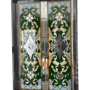 Custom Colored Stained Church Glass Door And Window Domes Hand Welded Tiffany Style Glass Decorative Mural Screens