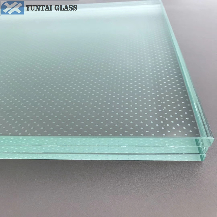 Anti-slip printing tinted  tempered obscure laminated bulletproof glass 24mm 30mm 45mm 60mm  for sale used