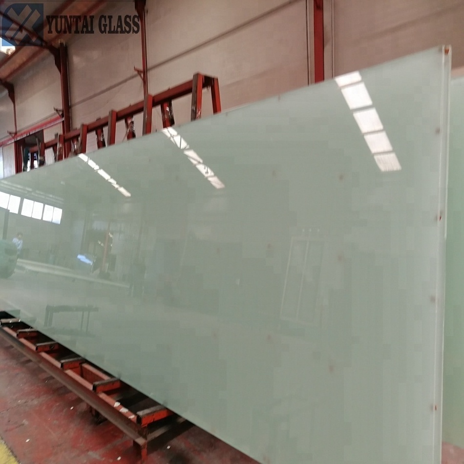 Custom cut 17.52mm frosted opaque translucent tempered laminated glass 884 price m2