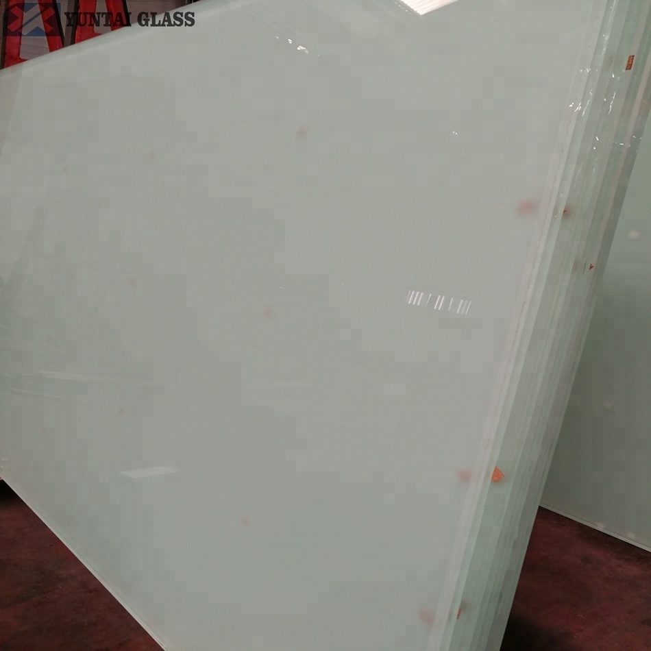 Custom cut 17.52mm frosted opaque translucent tempered laminated glass 884 price m2