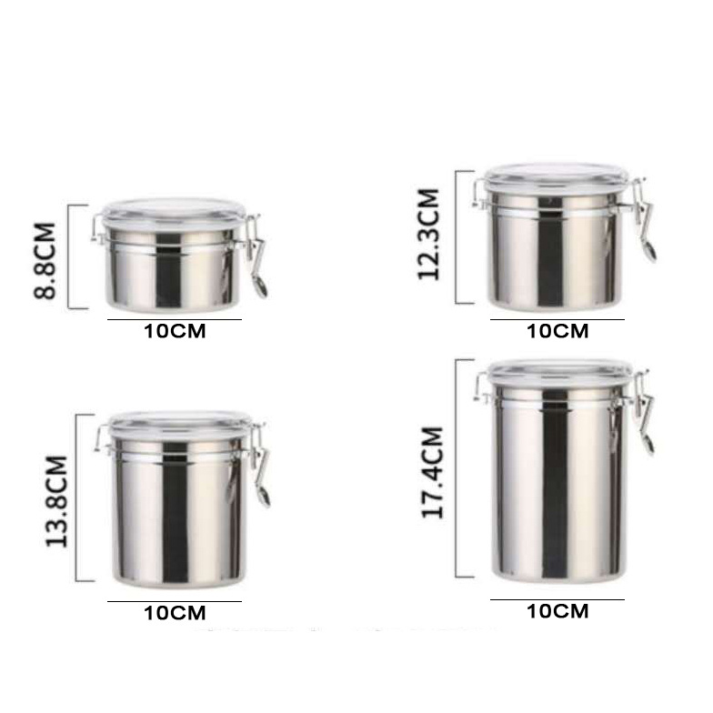 Stainless Steel Airtight Can Food Storage Canister Kitchen Sugar Milk Powder Coffee Container