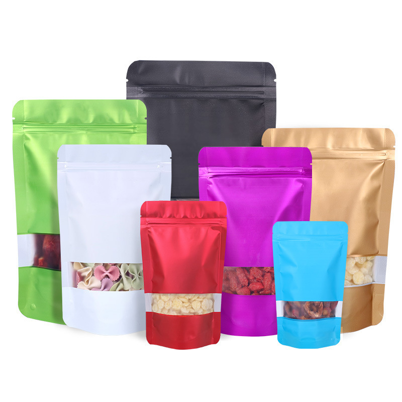 Customized coffee bags custom printed Stand Up packaging small Kraft paper bags with window zip lock