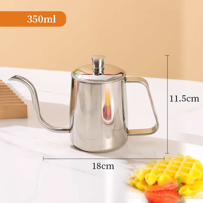 350ml 600ml 304 Gooseneck Stainless Steel Coffee Pot Heatable Black Tea Kettle