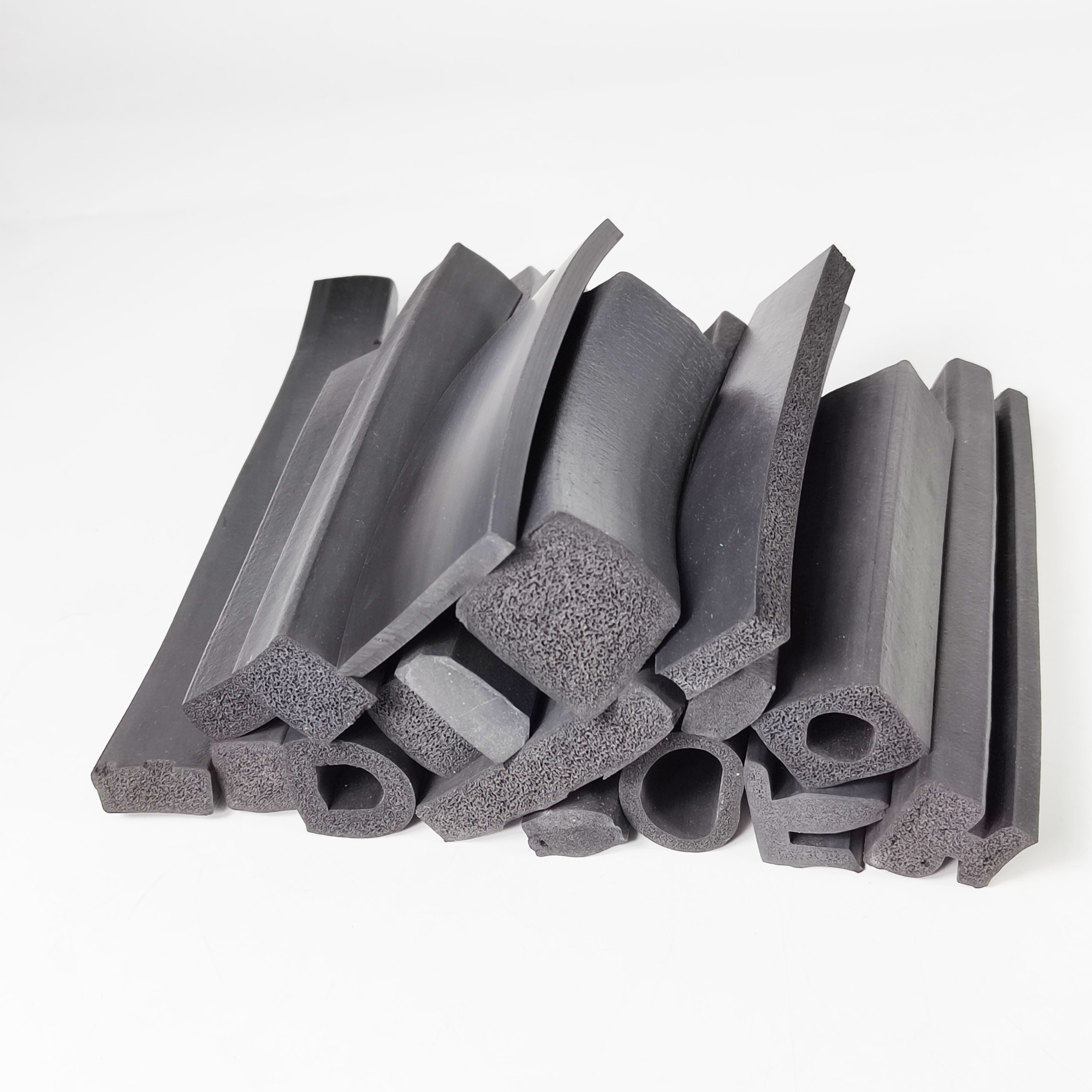 Custom shape extruded silicone PVC TPE TPV EPDM rubber strip seals extrusion rubber seal