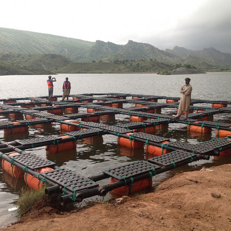 HDPE fish culture floating net cage with double fish net