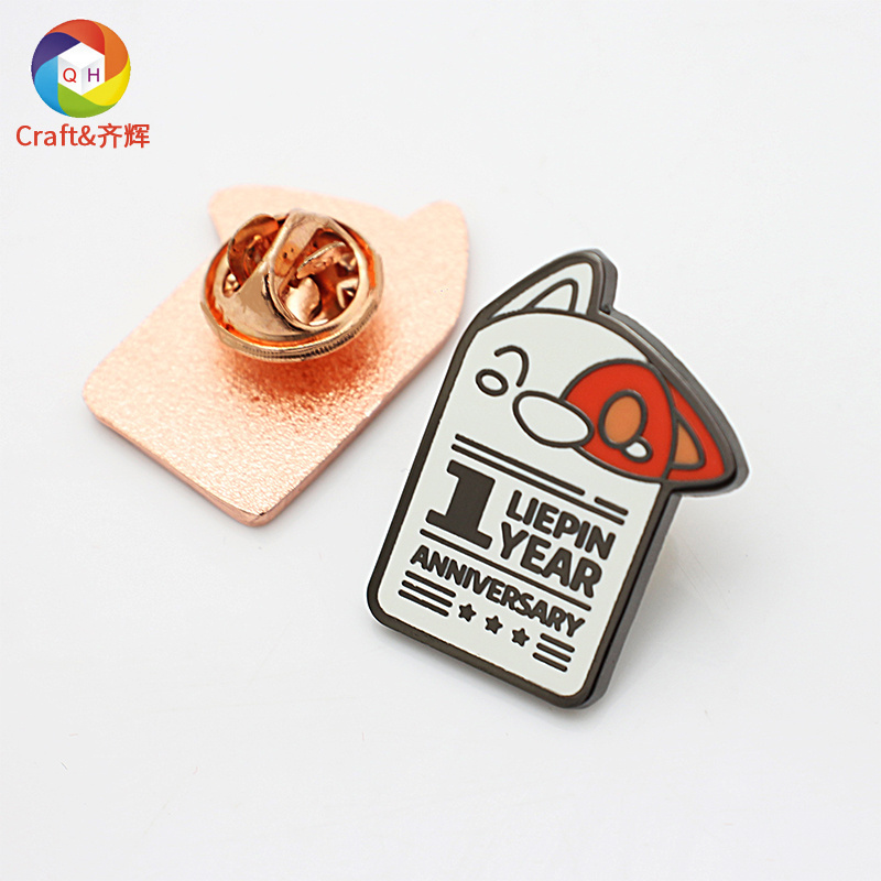 Hot Sale Mini Cute Rabbit Animal Custom Badge Soft Enamel Metal Pin Sublimation Scroll Holder Badge