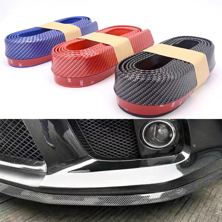 Universal Front Bumper Lip Carbon Fiber Rubber Splitter Chin Spoiler side Skirt Rubber Anti Scratch samurai lip