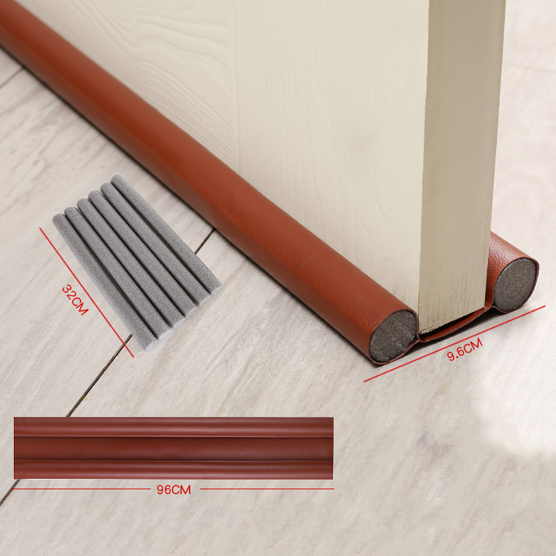 Washable Leather Door Seal Strip Soundproof Dustproof Door Stopper Weather Stripping Under Door