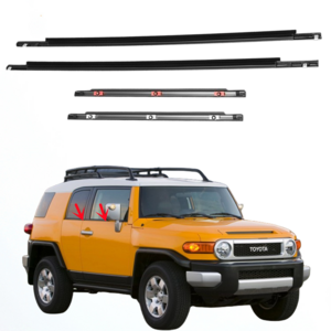 For FJ Cruiser Door Belt Molding Weatherstrips 4 Piece Set 2007-2014 Outer Window Glass Seal Belt KIT 68161-35073