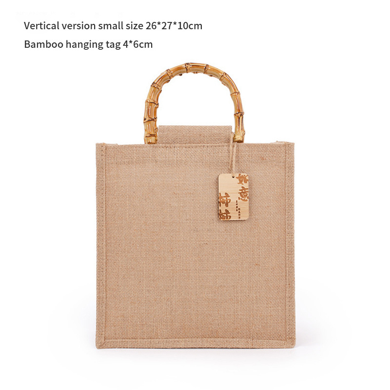 Customized tea packing jute bags Packing Window Jute Bag Tote Buyers jute wine bottle gift bag