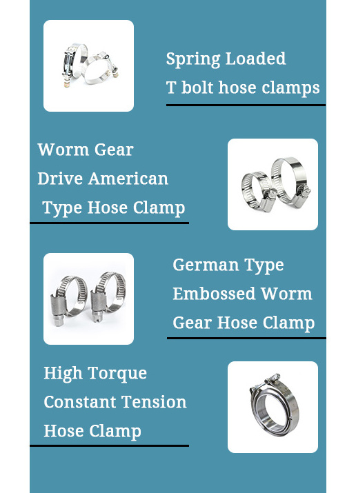 Fasteners High quality 304 stainless steel American high pressure hose clamp