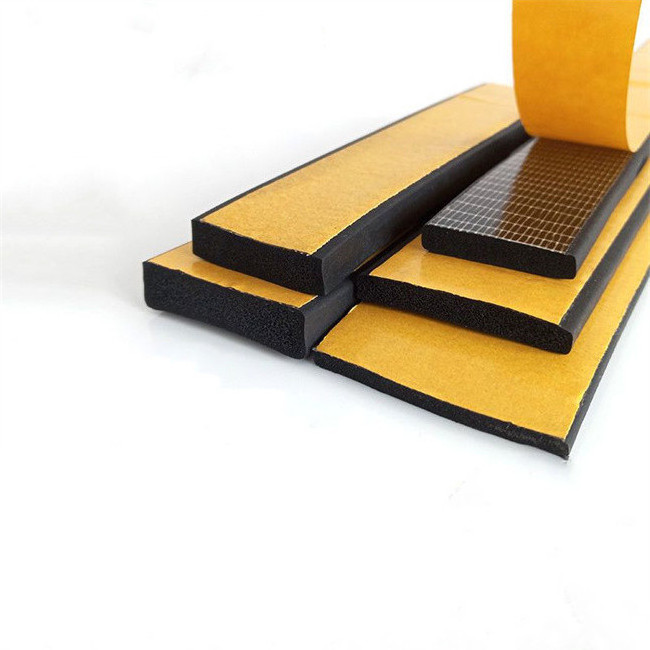 Elastic self-adhesive ultraviolet-proof EPDM foam door and window seal strip