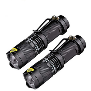 Wholesale Zoomable Pocket Tactical Mini Torch Flash Light Aluminum Alloy Zoom Led Flashlight With Clip