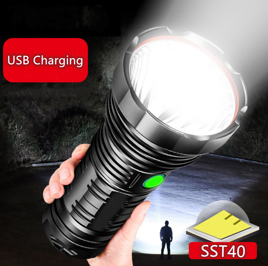 HIGH Powerful Linterna 2000M 2KM Long Range Beam Rechargeable Flashlight, 40W LED SST40 4000 Lumen Spotlight Hunting Torch Light