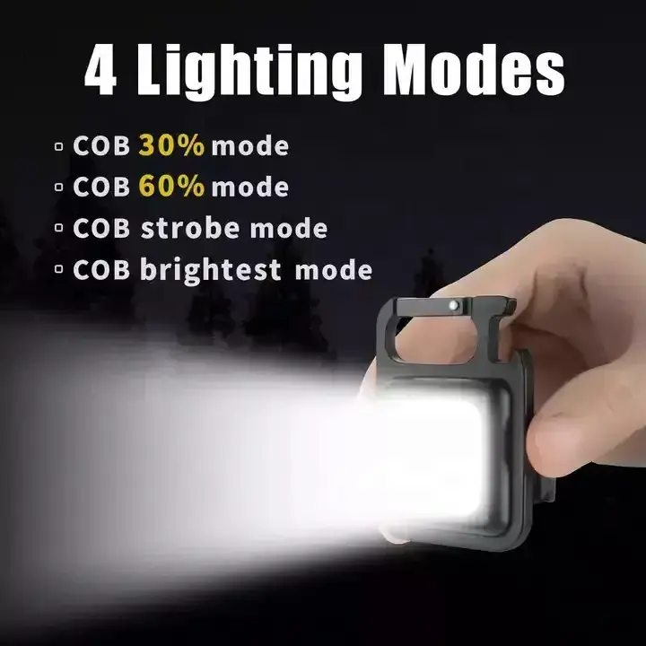 Mini Portable 4 Modes Bright 500mah 800lm USB Led Rechargeable Torch Work Light Small Pocket Flashlights Camping Keychain Light